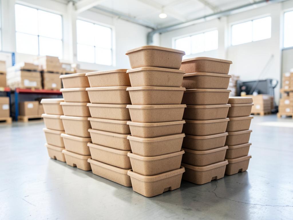 Moulded Pulp Container 350 ml — 350 ml · 1.5 mm wall · stackable